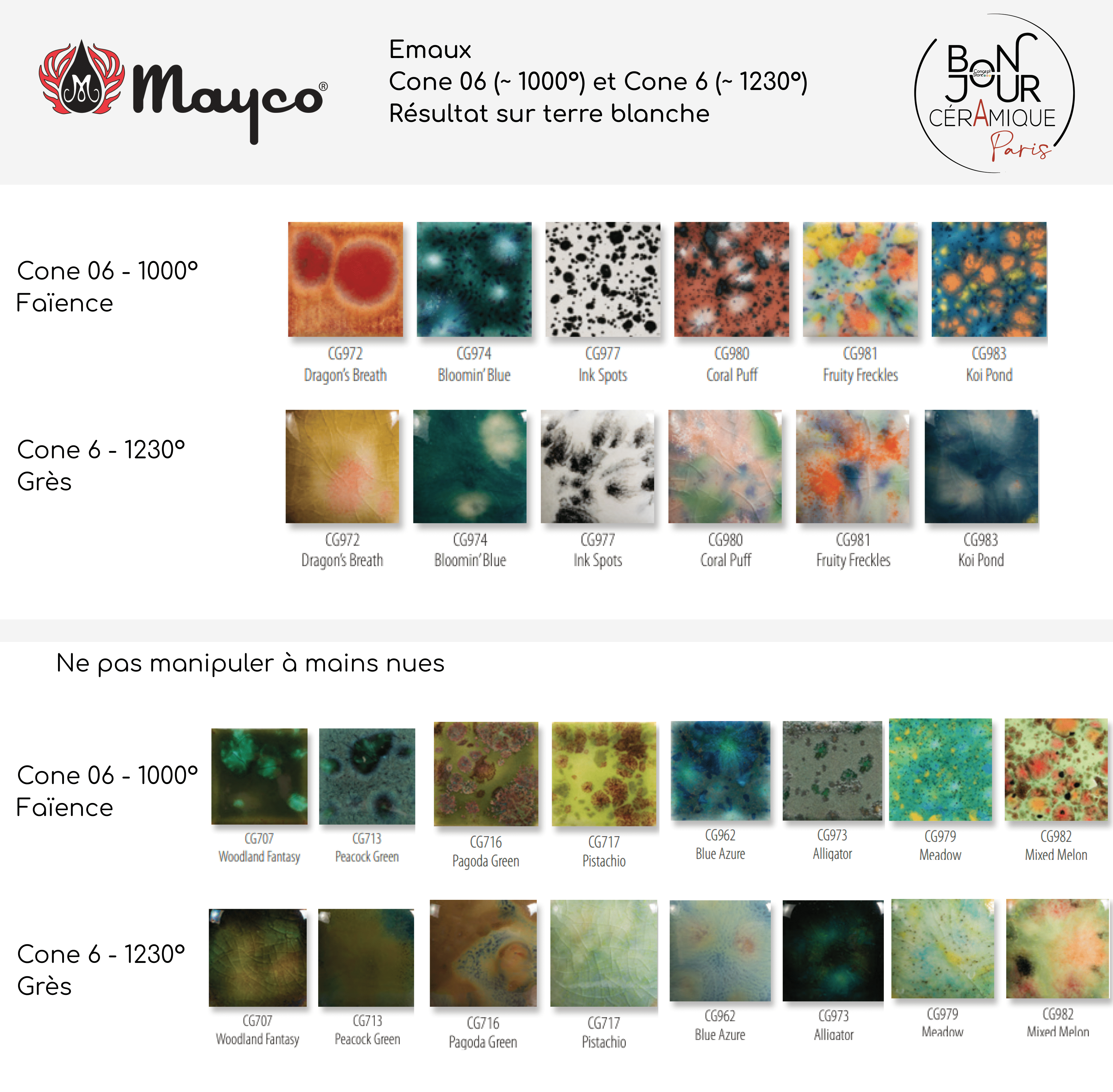 émaux à effets Jungle Gems™ de MAYCO basse et haute température 1/7