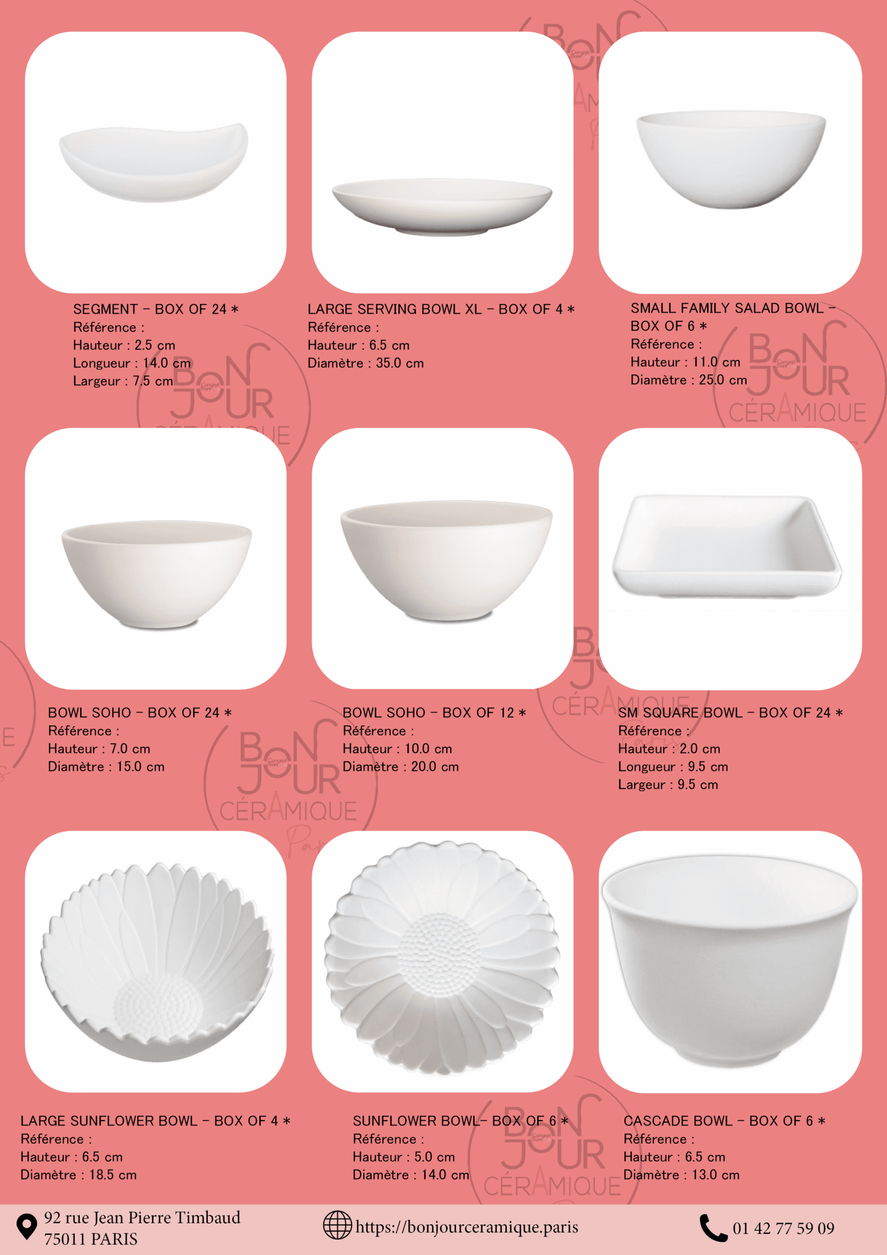 Bisque BJR store 212 biscuit céramique bol, bowl biscuit brut pour émaillage