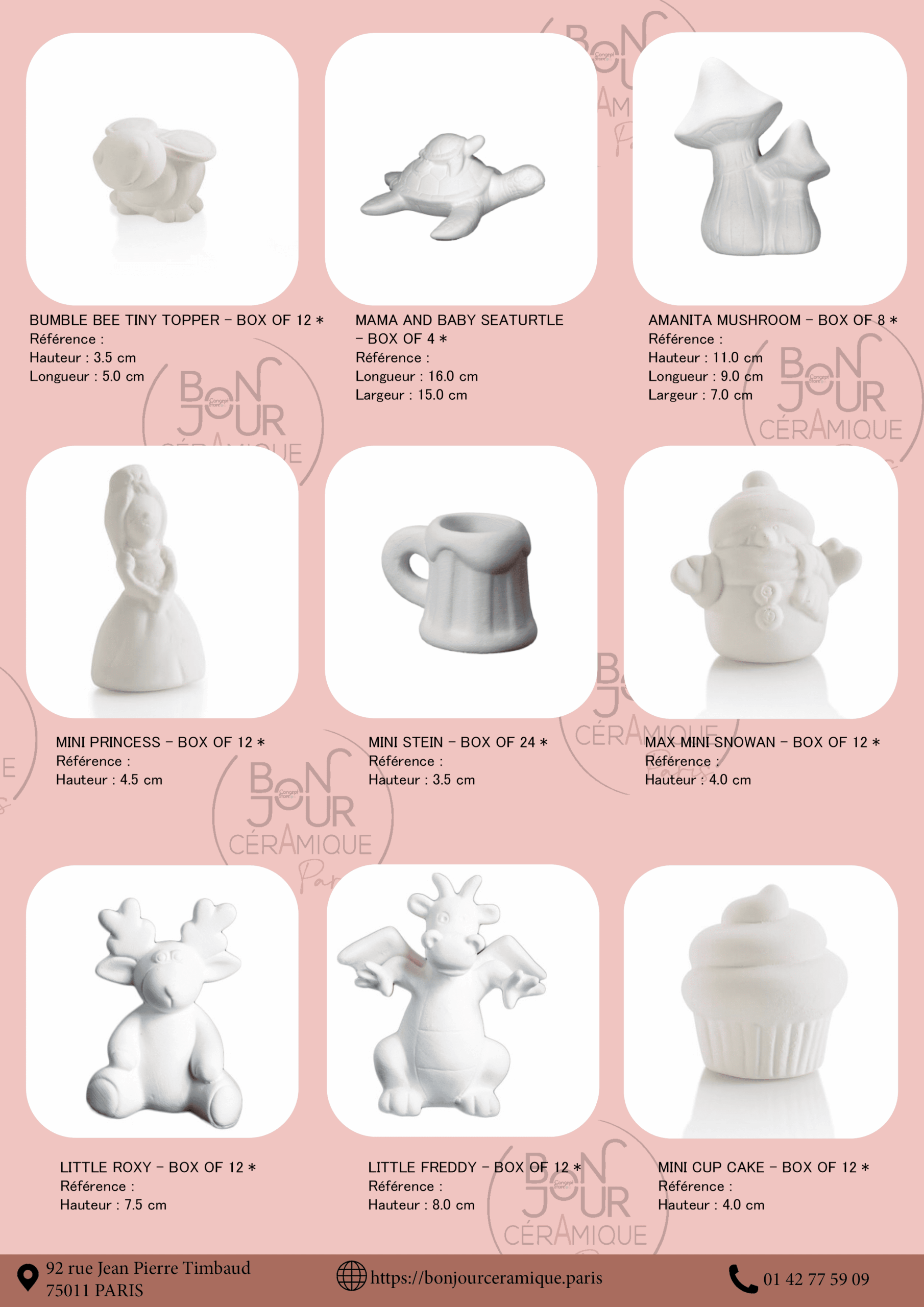 Bisque BJR store 231 biscuit céramique figurine, animaux, dragons
