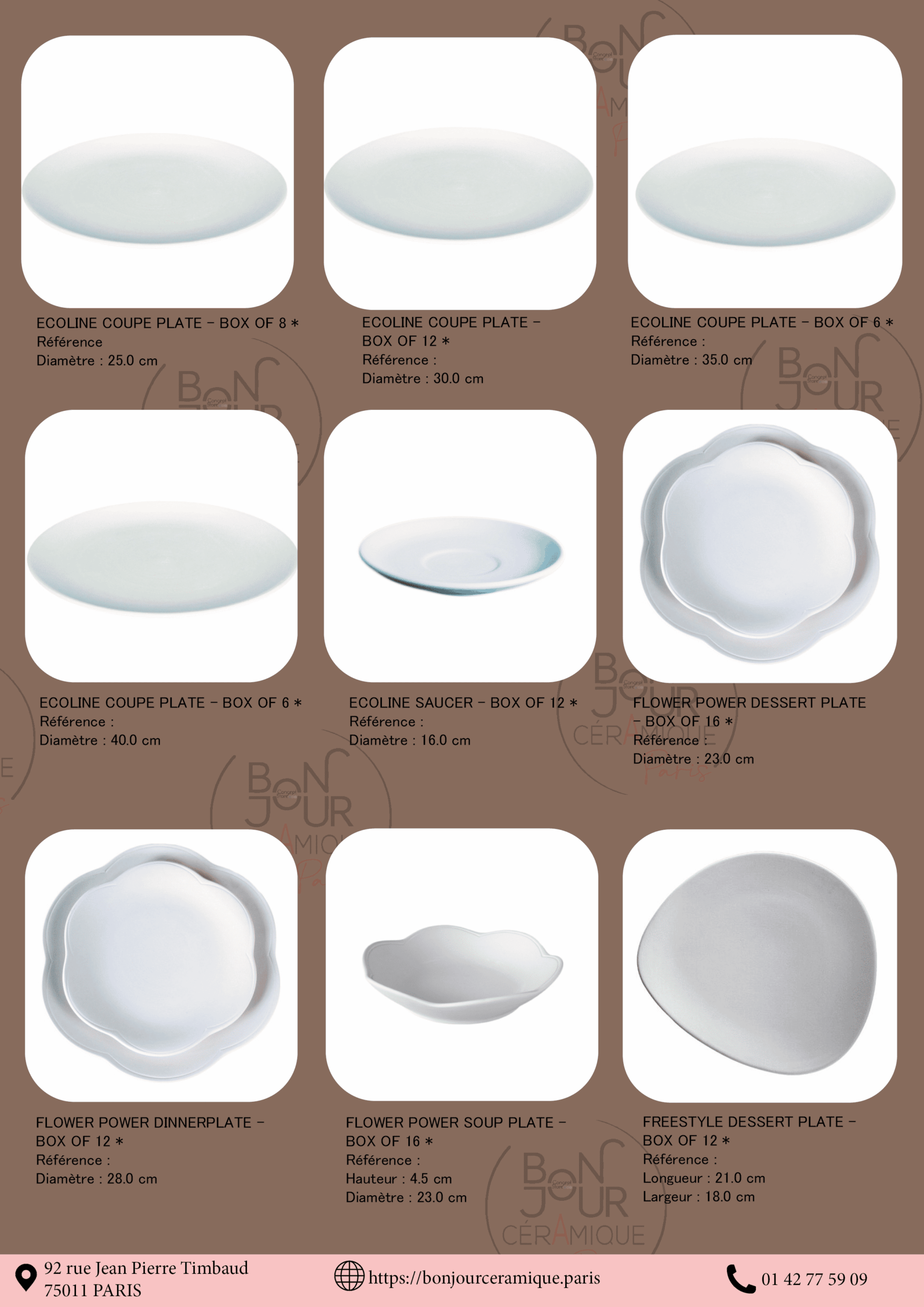 Bisque BJR store 270 pièce céramique biscuit assiette