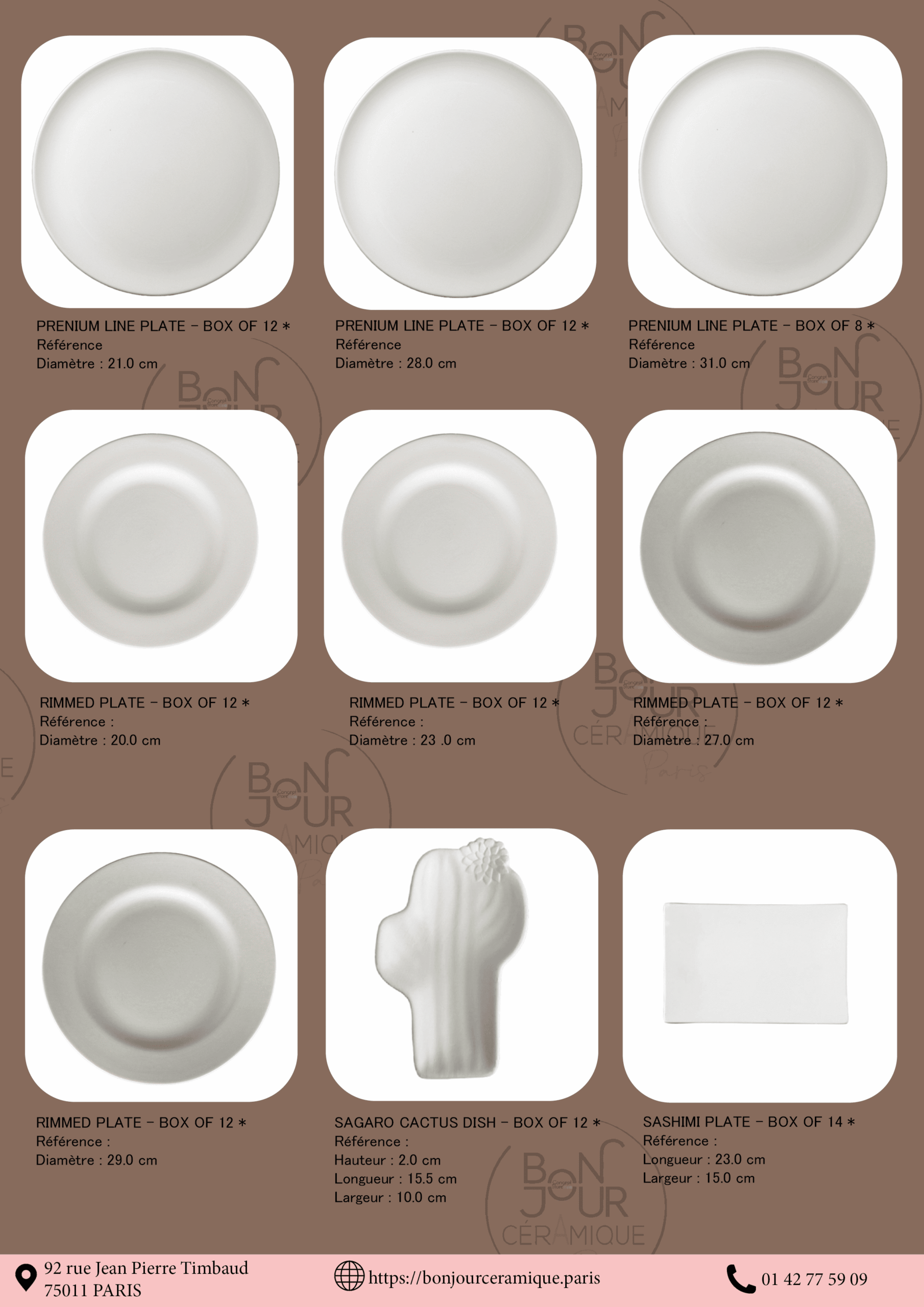 Bisque BJR store 274 biscuit céramique assiette