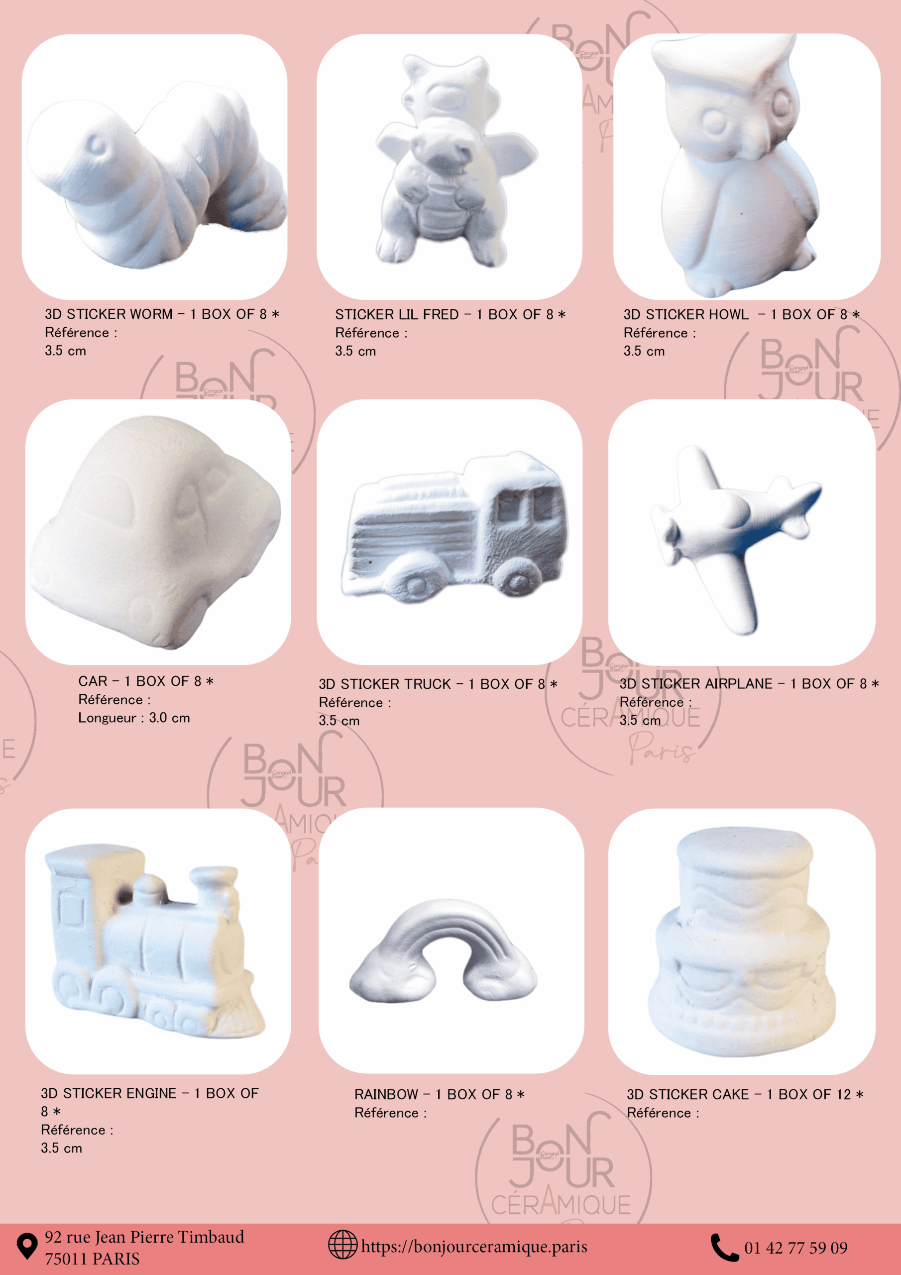 Bisque BJR store 286 biscuit brut pour émaillage sticker, figurine