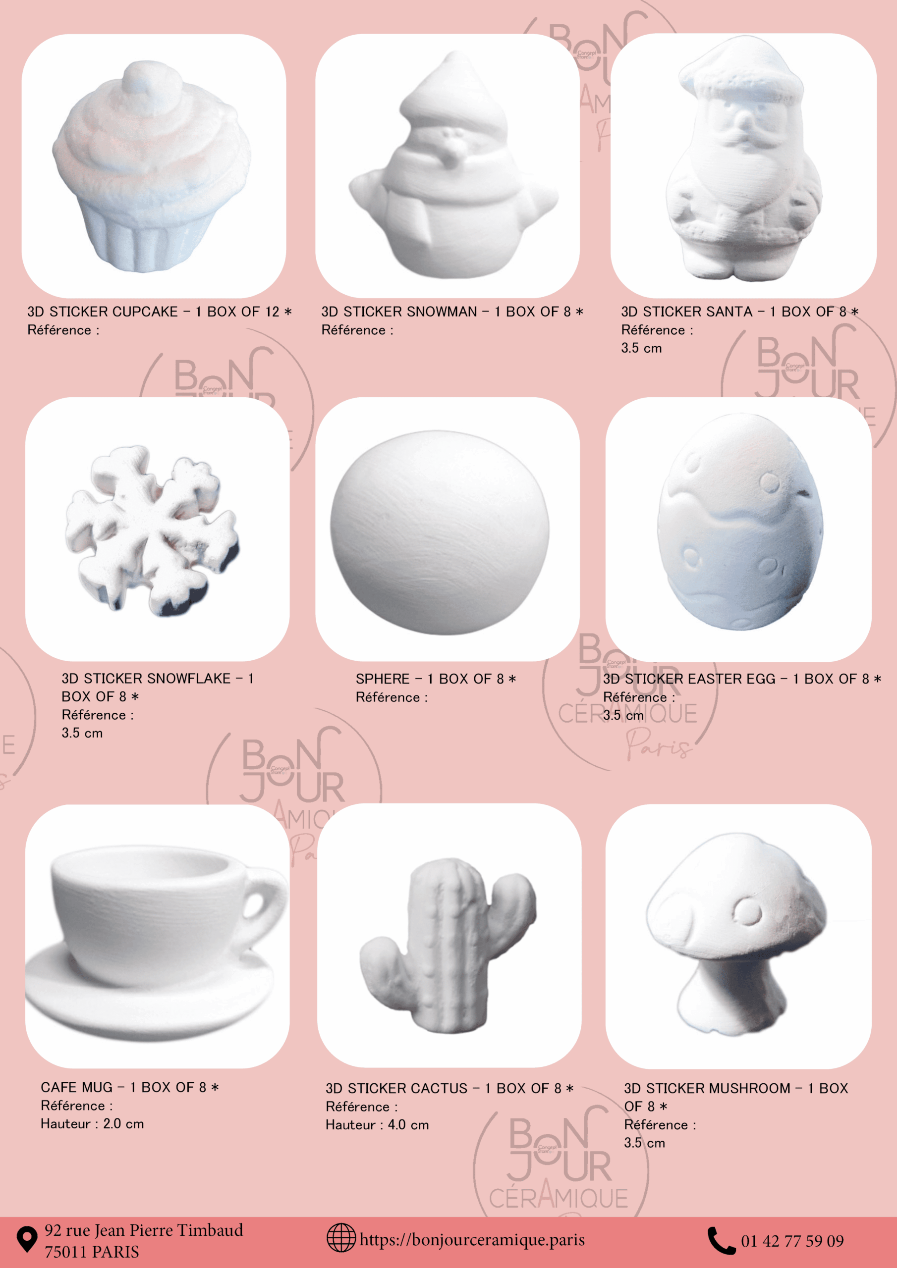 Bisque BJR store 287 biscuit céramique, stickers, figurine