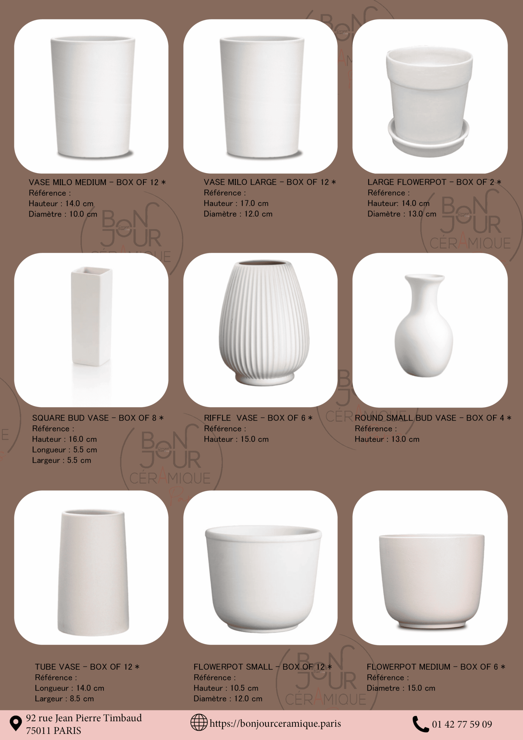 Bisque BJR store 293 biscuit brut pour émaillage, vase