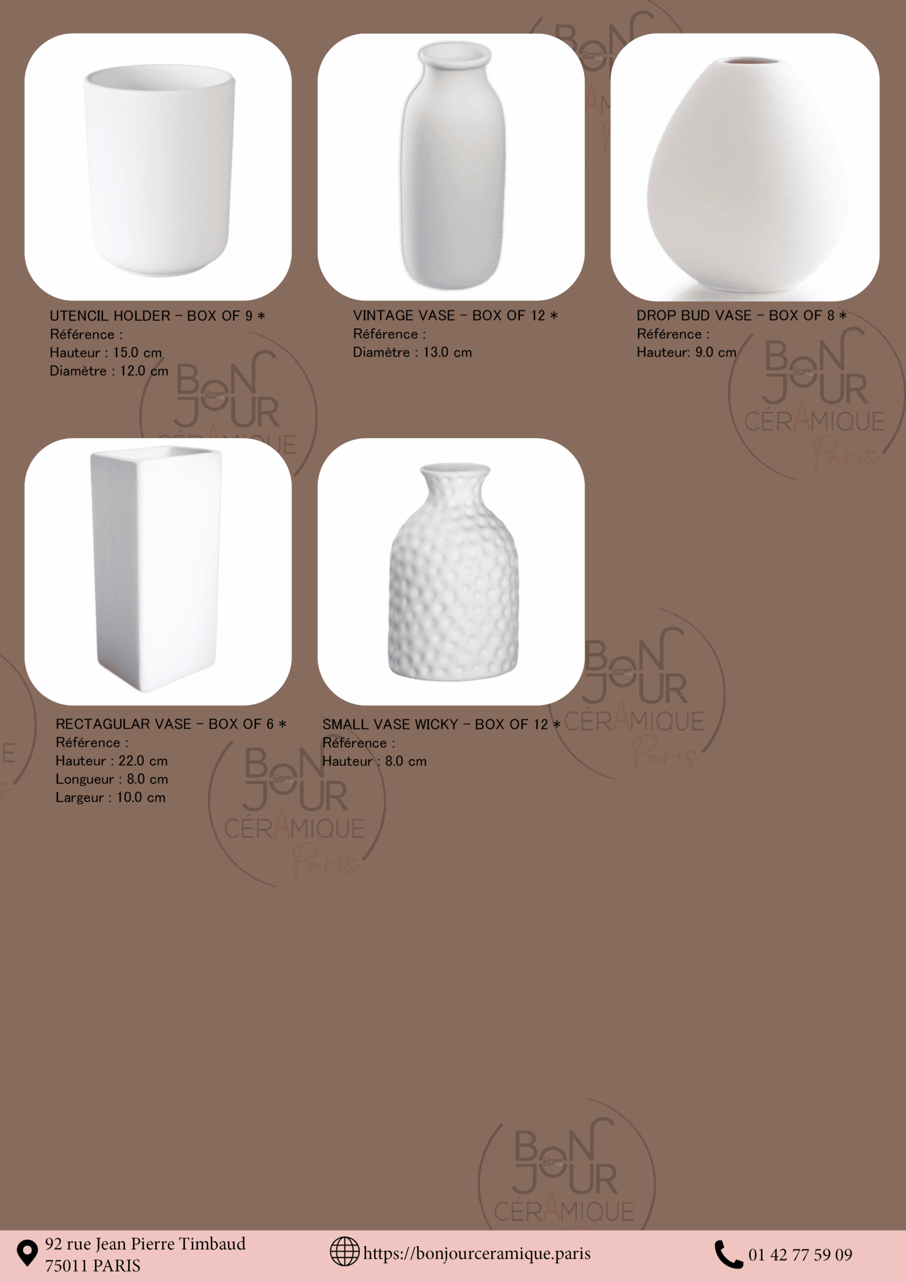 Bisque BJR store 294 biscuit céramique vase