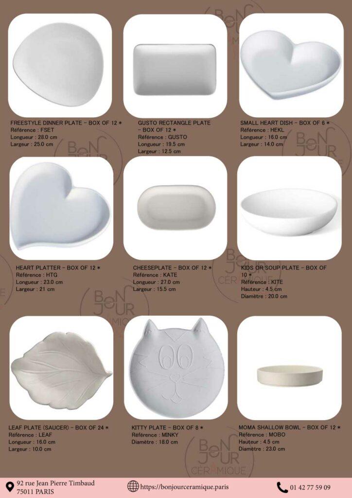 bonjour ceramique paris : biscuits faience blanche assiettes rondes, carrées, creuse, à dessert ou à tapas… Nos biscuits d'assiettes céramique se prêtent à toutes vos envies culinaires ou décoratives. À peindre, émailler, sublimer.