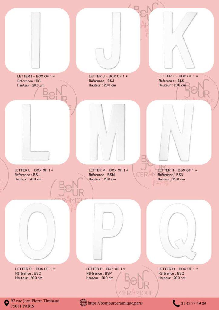 lettres en ceramique a decorer biscuit chiffres en faience blanche alphabet en biscuit de ceramique  lettres personnalisables pour atelier decoration alphabet en faience brute