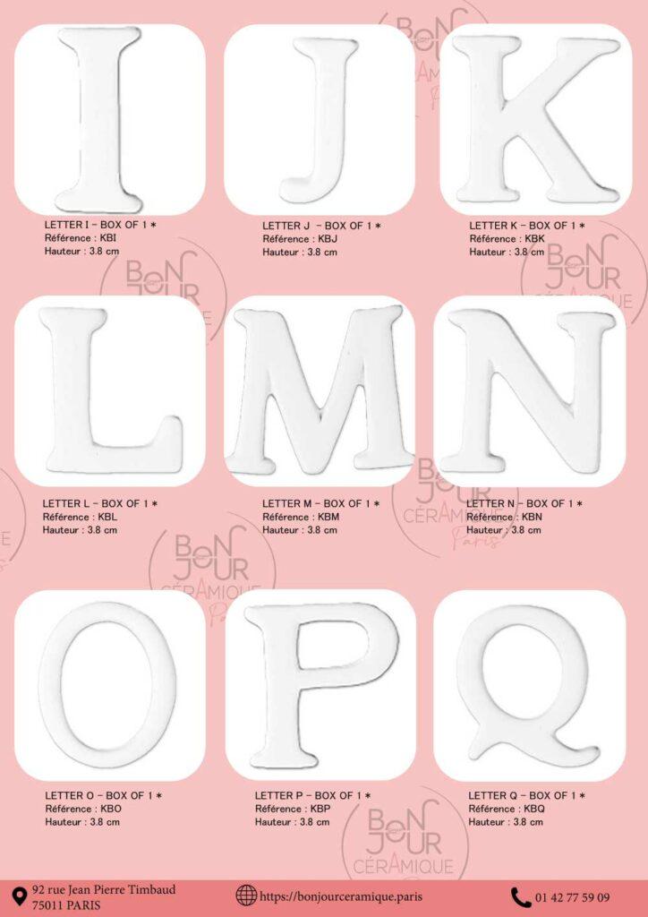 lettres en ceramique a decorer biscuit chiffres en faience blanche alphabet en biscuit de ceramique  lettres personnalisables pour atelier decoration alphabet en faience brute