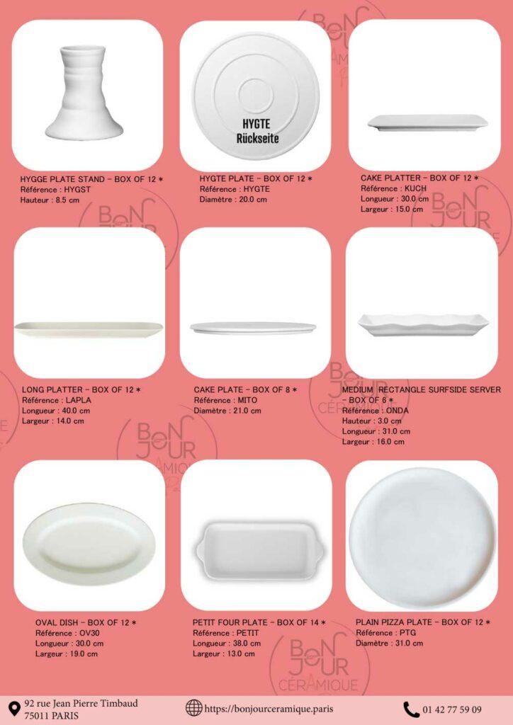 plats ceramique a decorer biscuits faience pour la table ceramique utilitaire a personnaliser plats en biscuit de faience blanche vaisselle creative a emailler