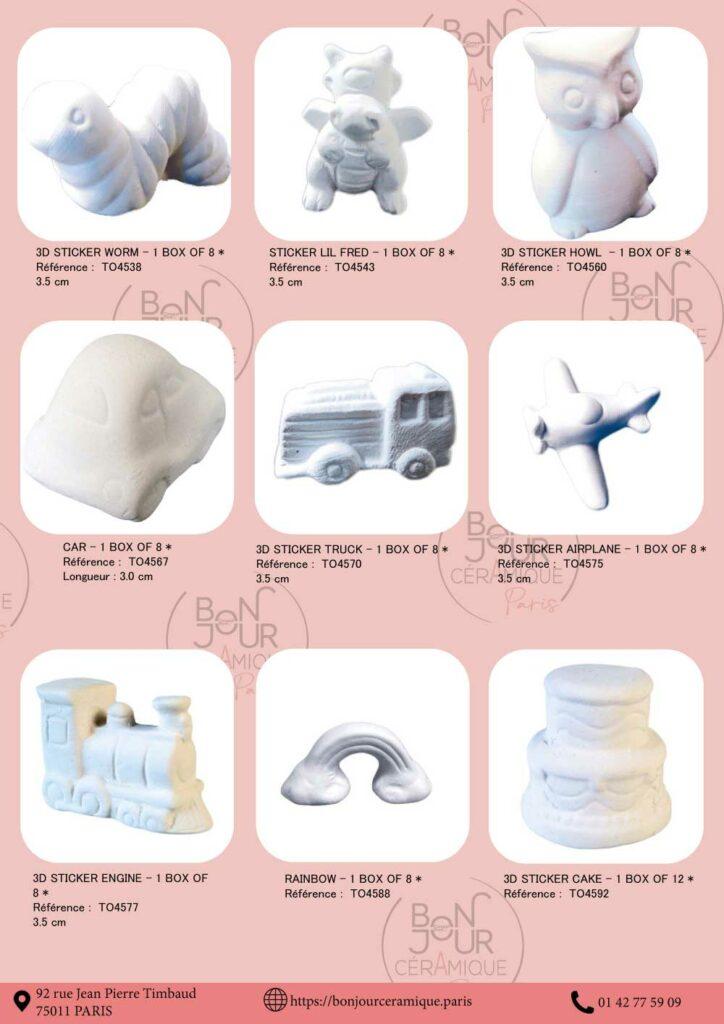 stickers et motifs en biscuit de ceramique a coller petits elements en faience blanche ceramique brute a decorer biscuit decoratif pour ateliers creatifs