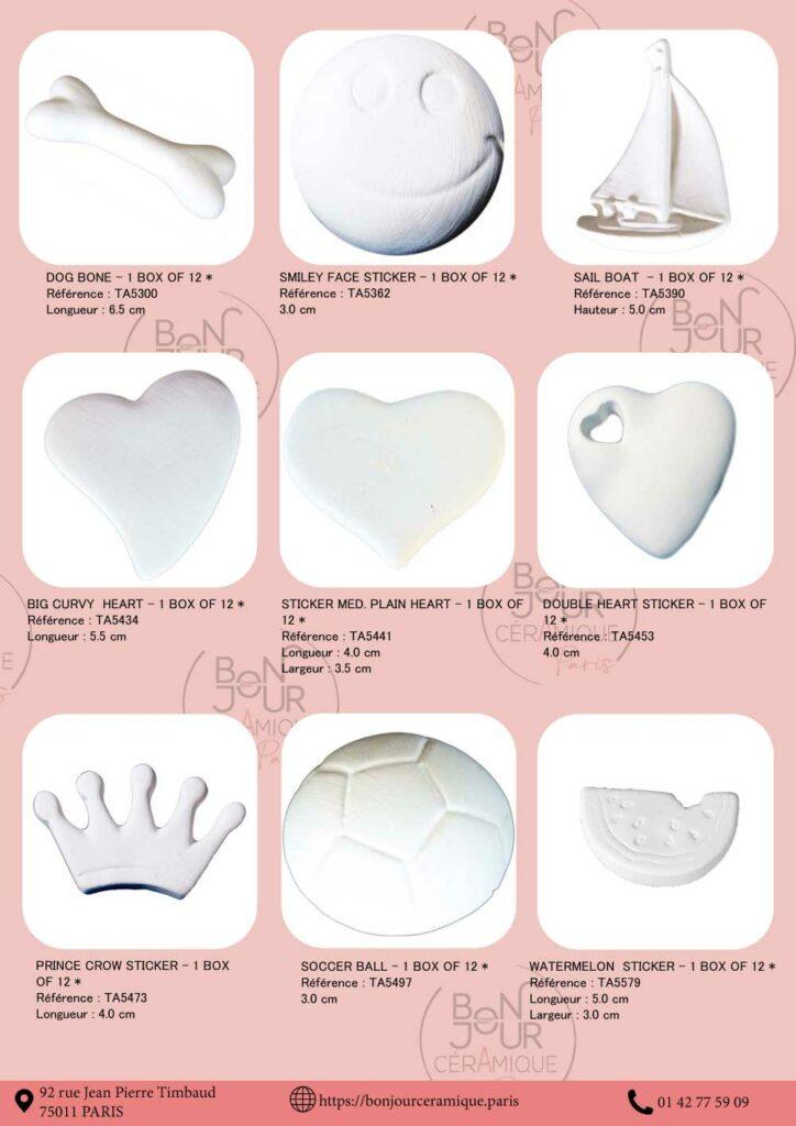 stickers et motifs en biscuit de ceramique a coller petits elements en faience blanche ceramique brute a decorer biscuit decoratif pour ateliers creatifs