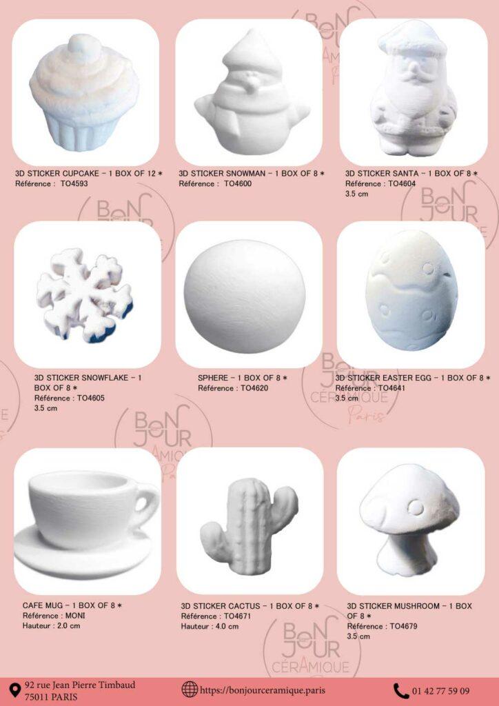 stickers et motifs en biscuit de ceramique a coller petits elements en faience blanche ceramique brute a decorer biscuit decoratif pour ateliers creatifs