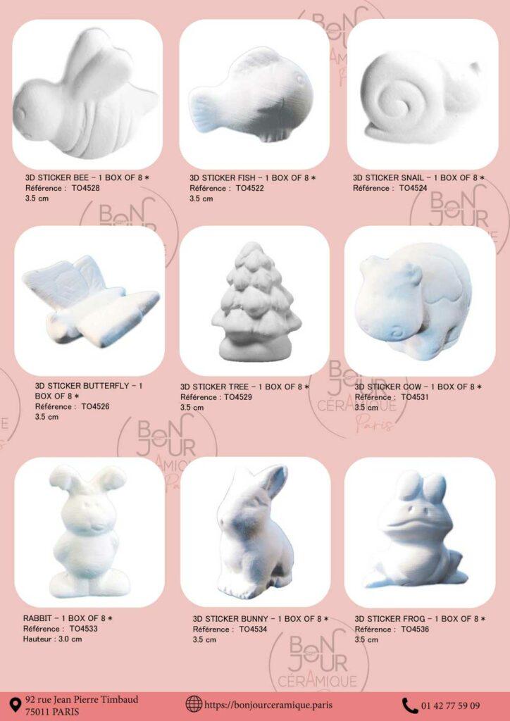 stickers et motifs en biscuit de ceramique a coller petits elements en faience blanche ceramique brute a decorer biscuit decoratif pour ateliers creatifs