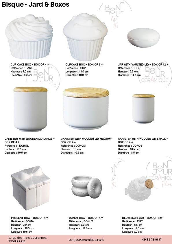 Boite en biscuit de faïence blanche. À personnaliser sans limite