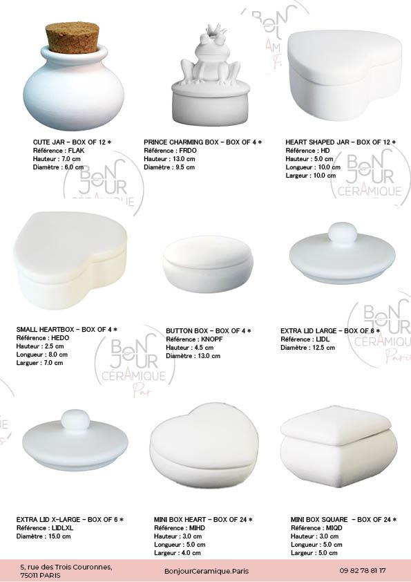 Boite en biscuit de faïence blanche. À personnaliser sans limite