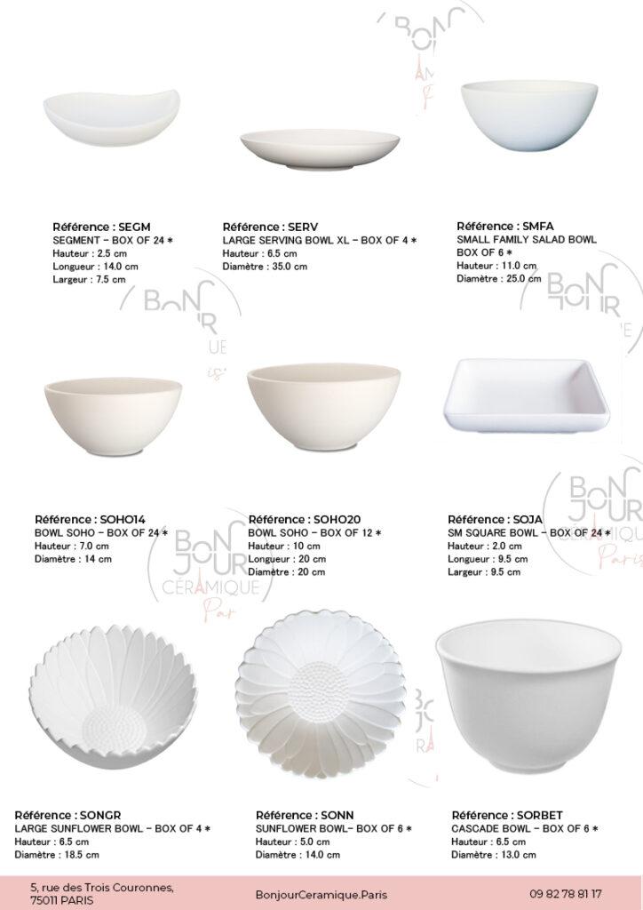 Bol en biscuit de faïence blanche. À personnaliser sans limite