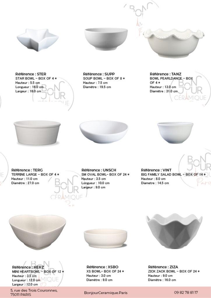 Bol en biscuit de faïence blanche. À personnaliser sans limite