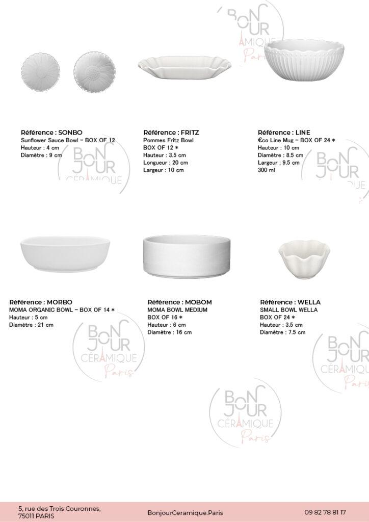 Bol en biscuit de faïence blanche. À personnaliser sans limite