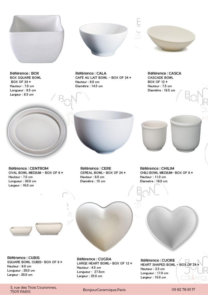 Bol en biscuit de faïence blanche. À personnaliser sans limite