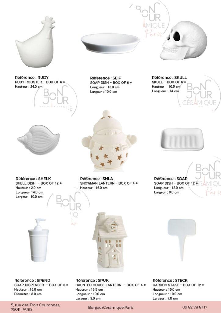 Décoration en biscuit de faïence blanche. À personnaliser sans limite