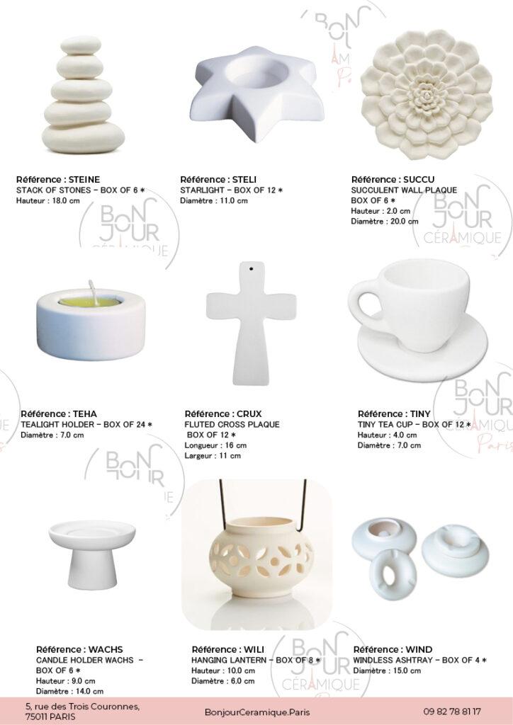 Décoration en biscuit de faïence blanche. À personnaliser sans limite