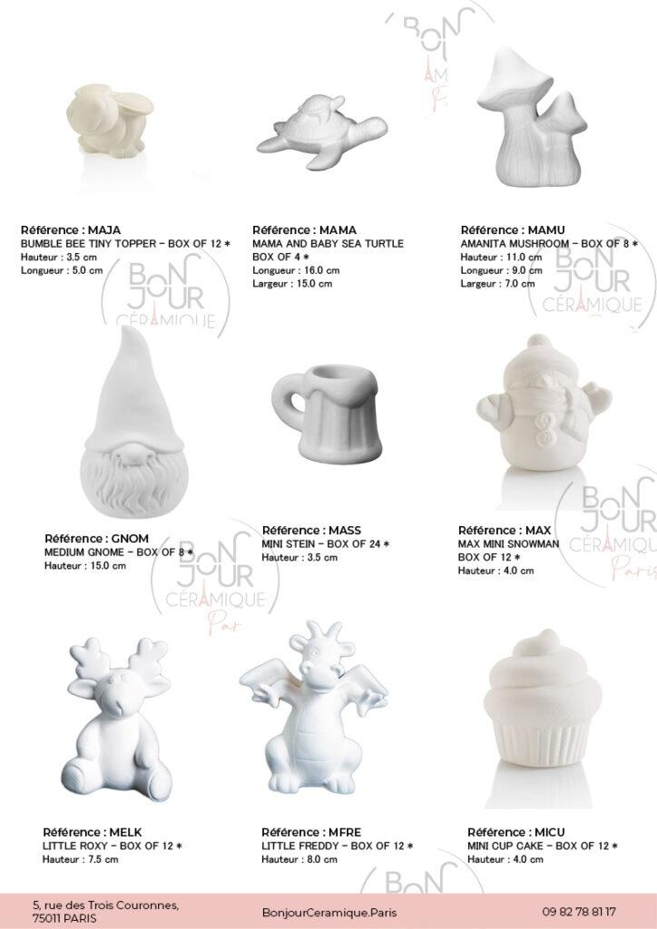 Figurines en biscuit de faïence blanche. À personnaliser sans limite
